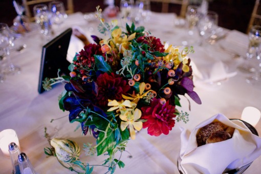 Detail of floral table arrangements