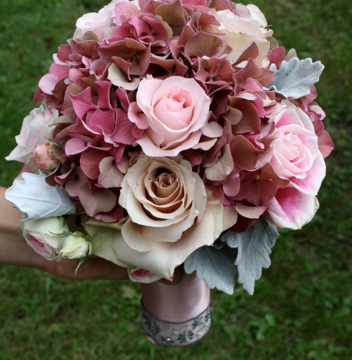 Bridesmaid Bouquet with Hydrangea & Roses